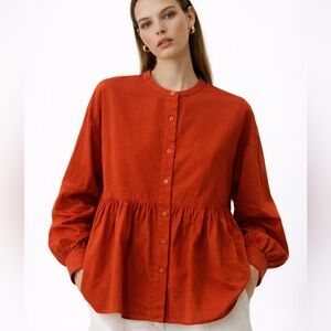 Uniqlo Rust Colores Empire Waist Blouse